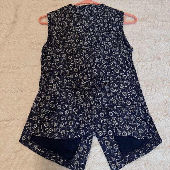 Vintage 90s Judy Knapp Blue & White Floral Button-Up Vest Size Small Cottagecore - Picture 3 of 6